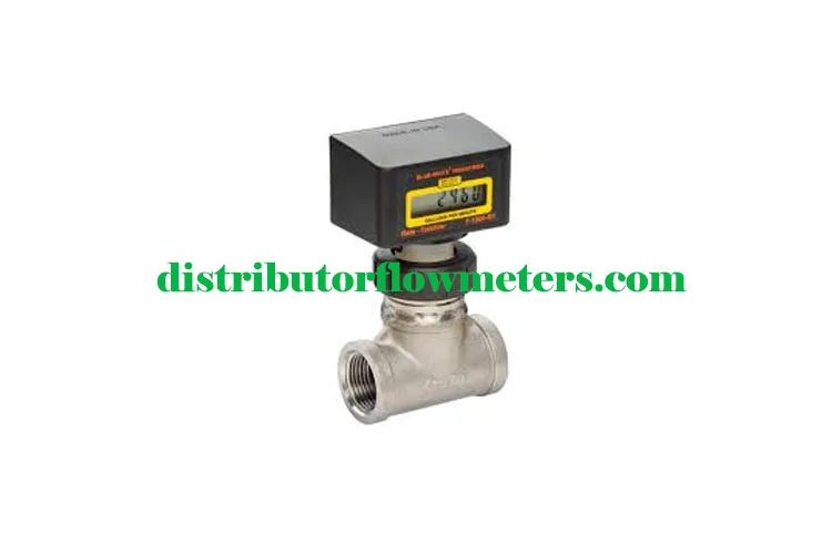 Jual Digital Paddlewheel Flowmeter F-1000 Stainless Steel Tee Fittings BLUE WHITE